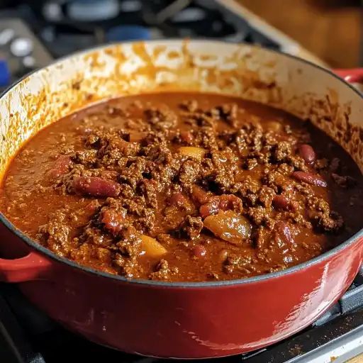 This Classic Beef Chili is a rich, hearty, and flavorful dish made with ground beef, beans, and aromatic spices. Perfect for cozy nights, it’s an easy one-pot meal that’s both satisfying and customizable.  Ingredients: 1 tablespoon olive oil 1 large onion, finely chopped 1 green bell pepper, chopped 4 cloves garlic, minced 1 lb ground beef 2 tablespoons chili powder 1 tablespoon ground cumin 1 teaspoon paprika ½ teaspoon cayenne pepper (optional) 1 teaspoon dried oregano 1 (28-ounce) can diced tomatoes 1 (15-ounce) can kidney beans, drained and rinsed 1 (15-ounce) can black beans, drained and rinsed 1 cup beef broth Salt and black pepper to taste Toppings (Optional): Shredded cheese Sour cream Chopped cilantro Sliced jalapeños Instructions: Sauté the Vegetables – Heat the olive oil in a large pot over medium heat. Add the onion, bell pepper, and garlic. Sauté for 4–5 minutes until softened. Brown the Beef – Add the ground beef to the pot, breaking it apart with a spoon. Cook for 5–7 minutes until browned. Toast the Spices – Stir in chili powder, cumin, paprika, cayenne pepper (if using), and oregano. Cook for 1–2 minutes until fragrant. Simmer the Chili – Pour in diced tomatoes (with their juices), kidney beans, black beans, and beef broth. Stir well. Cook – Bring to a simmer, then reduce heat to low. Cover and let it cook for 30–40 minutes, stirring occasionally. Season & Serve – Adjust salt and pepper to taste. If needed, add more broth for desired consistency. Serve hot with preferred toppings. This Classic Beef Chili is a hearty and flavorful dish, perfect for cozy nights and family gatherings. With its rich spices and customizable toppings, it’s a comforting meal that everyone will love. Nutrition & Serving: Prep Time: 15 minutes Cook Time: 45 minutes Total Time: 1 hour Calories: 350 kcal per serving Servings: 6