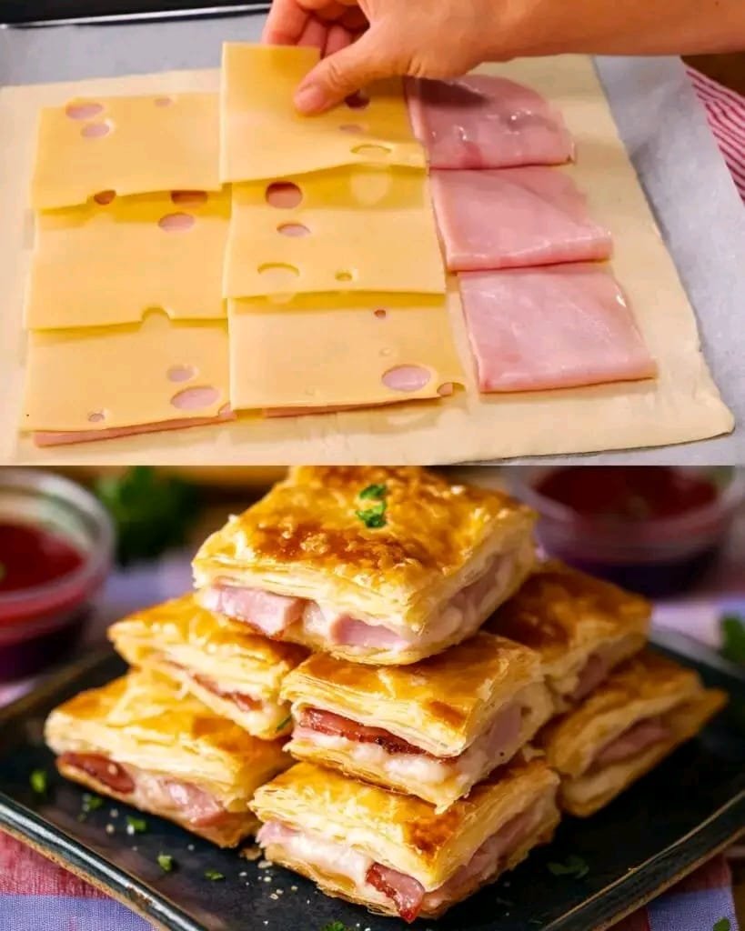 These Ham and Cheese Puff Pastry Pockets perfectly combine crispy, flaky pastry and a deliciously gooey cheese and ham filling. They’re super easy to prepare, making them a great snack, appetizer, or light meal for busy days or when you’re hosting guests.