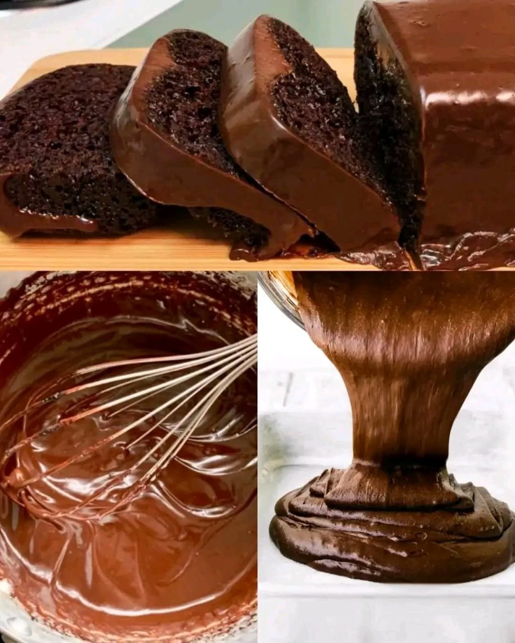 If you're craving a rich and delicious dessert without eggs, this eggless chocolate cake is the perfect choice. With its soft texture and creamy chocolate sauce, it's a great option for any occasion or dietary preference. Ingredients: For the cake: 1/2 cup (118ml) of milk 3/4 cup (150g / 5.3oz) of sugar 1 teaspoon instant coffee 1 tablespoon vinegar 1/2 cup (118ml) of oil 2 cups (240g / 8.5oz) of all-purpose flour 1/3 cup (35g / 1.2oz) of cocoa powder 1 teaspoon baking powder 1/2 teaspoon baking soda 1 teaspoon vanilla extract 1 cup (237ml) of water For the second layer (chocolate sauce): 1/2 cup (100g / 3.5oz) of sugar 1/2 cup (62g / 2.2oz) of flour 3 tablespoons cocoa powder 1 cup (237ml) of water 1 1/2 cups (372ml) of milk 1 tablespoon (14.2g / 0.5oz) butter 1 teaspoon vanilla extract Instructions: Prepare the Cake Batter: In a large mixing bowl, combine the milk, sugar, instant coffee, and vinegar. Whisk them together until fully blended. Add the oil to the mixture and whisk again until the oil is well incorporated. Sift the flour, cocoa powder, baking powder, and baking soda into the wet mixture. Stir to combine, then gradually add the water, mixing until a smooth batter forms. Finally, add the vanilla extract and ensure the batter is lump-free. Bake the Cake: Preheat your oven to 170°C (340°F). Grease a round baking pan with oil and line it with parchment paper. Pour the batter into the prepared pan and smooth it out. Bake for about 30 minutes, or until a toothpick inserted into the center comes out clean. Let the cake cool in the pan for 10 minutes before transferring it to a cooling rack. Prepare the Chocolate Sauce: In a medium saucepan, whisk together the sugar, cocoa powder, flour, water, and milk until smooth. Place the saucepan over medium heat, stirring constantly. Bring the mixture to a boil and continue stirring until it thickens. Once thickened, remove the pan from the heat and stir in the butter and vanilla extract. Mix well for another 2 minutes until smooth and glossy. Assemble the Cake: Pour the warm chocolate sauce over the cooled cake, still in the baking pan, and spread it evenly. Cover the cake with plastic wrap to prevent the sauce from drying as it cools. Let the cake rest for at least 30 minutes before serving to allow the sauce to set and the flavors to meld. This cake is perfect for any occasion. With its rich chocolate flavor and soft texture, it's sure to become a favorite in your dessert repertoire! Enjoy every bite of this eggless indulgence. if you love Chocolate Muffins check this Chocolate Muffins Recipe.