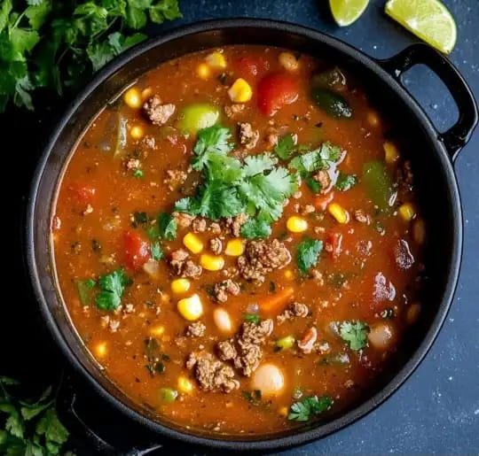 This hearty and flavorful soup is a perfect blend of tender beef, smoky spices, and creamy pinto beans. Infused with the warmth of cumin, paprika, and green chiles, it’s an ideal dish for cozy weeknight dinners or gatherings. Serve it with fresh toppings and your favorite bread for a satisfying meal.