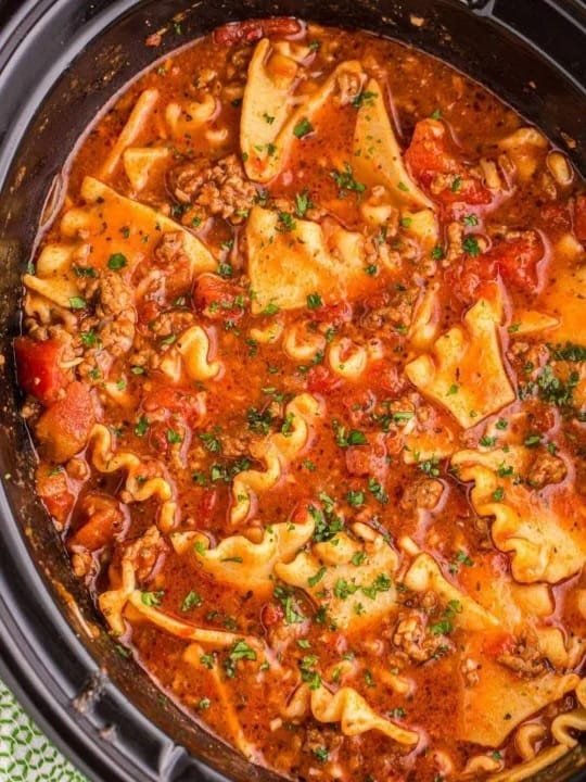 Easy Crock Pot Lasagna Soup – All The Flavor, No Layers