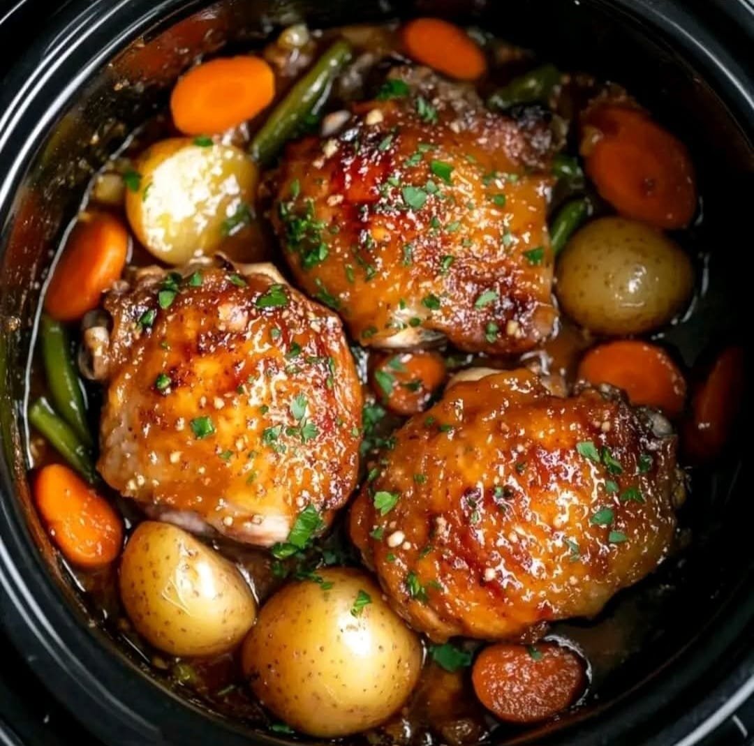 The Ultimate Slow Cooker Honey Garlic Chicken and Veggies