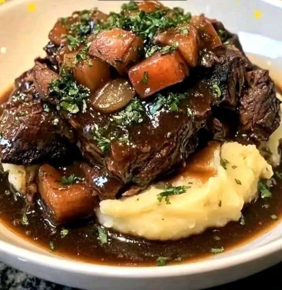 The Perfect Slow-Cooked Pot Roast with Creamy Mashed Potatoes