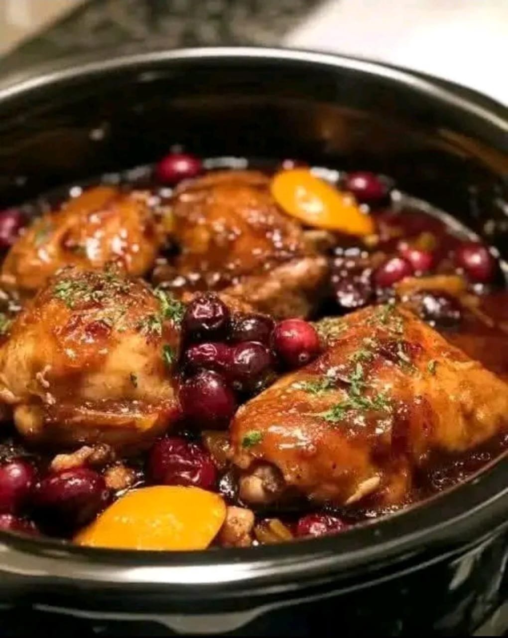 Sweet & Savory Slow Cooker Cranberry Orange Chicken