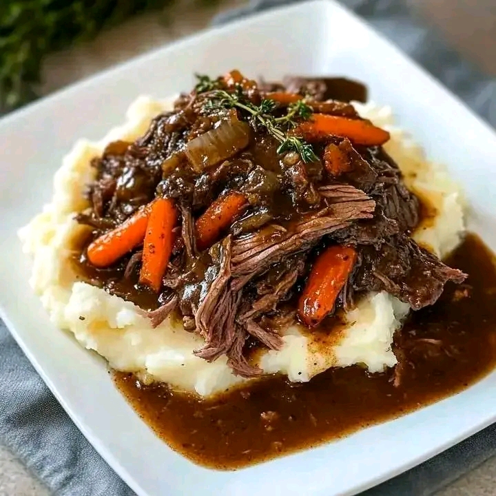Perfect Braised Pot Roast with Mashed Potatoes