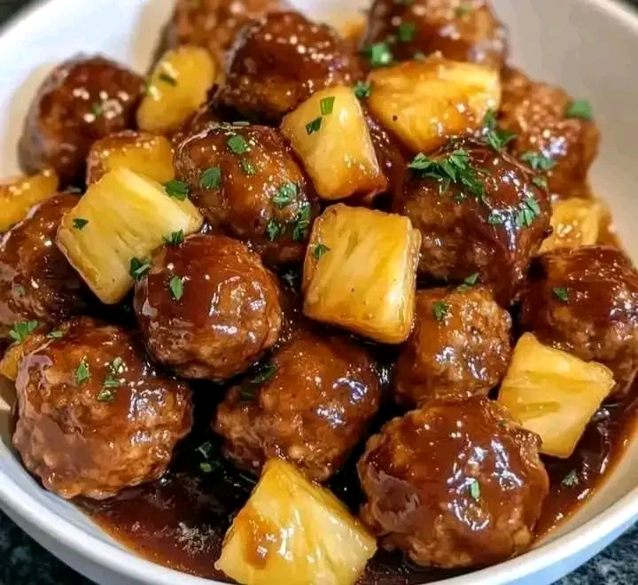 Irresistible Slow Cooker Pineapple Barbecue Meatballs