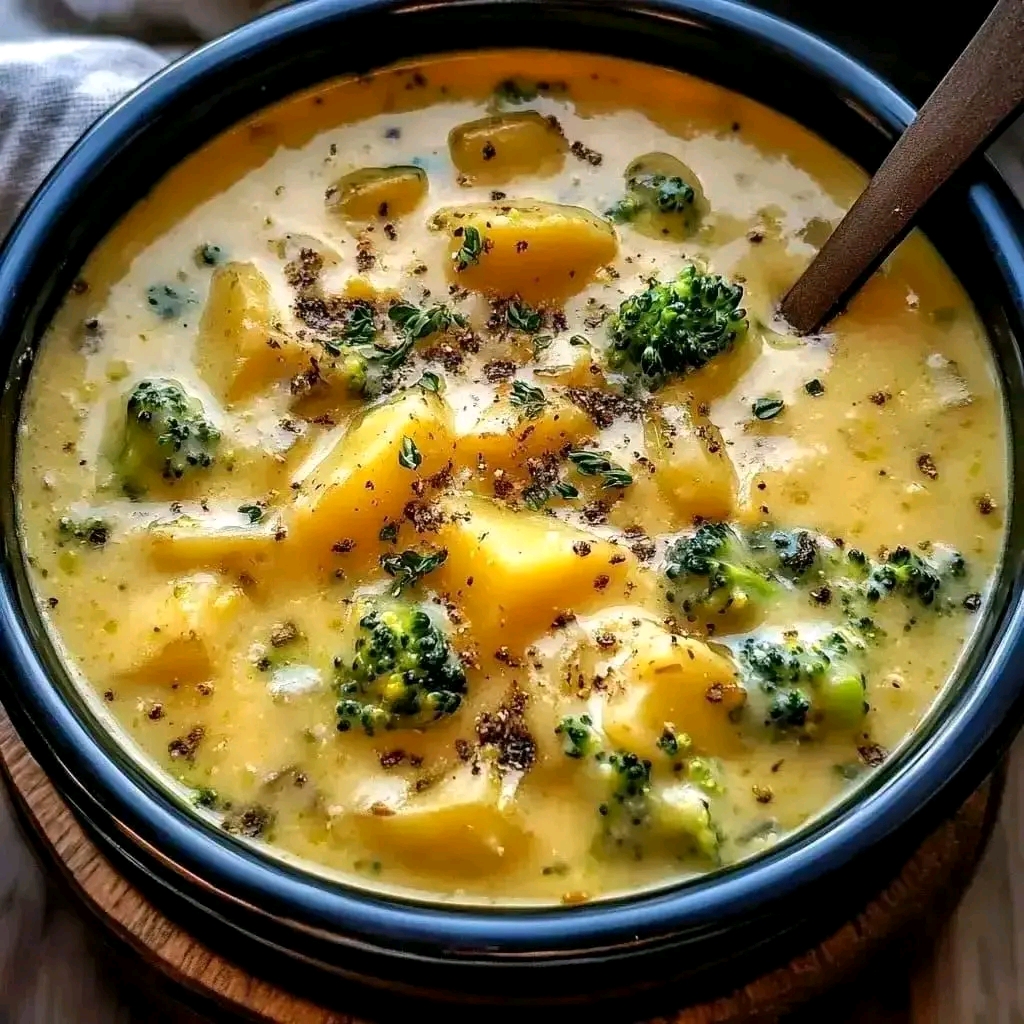 cheesy potato and broccoli soup