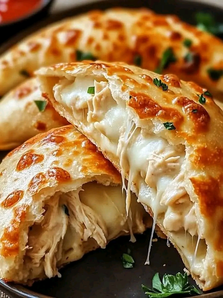 Creamy Chicken Alfredo Calzones